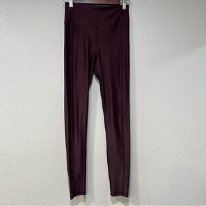 Sweaty Betty Shine High Waisted Size Small Leggings SB4815 Maroon Full Length